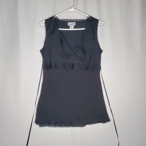 Motherhood Babydoll Empire Top Medium Black Tie Lace Y2K Whimsigoth 90s Witchy
